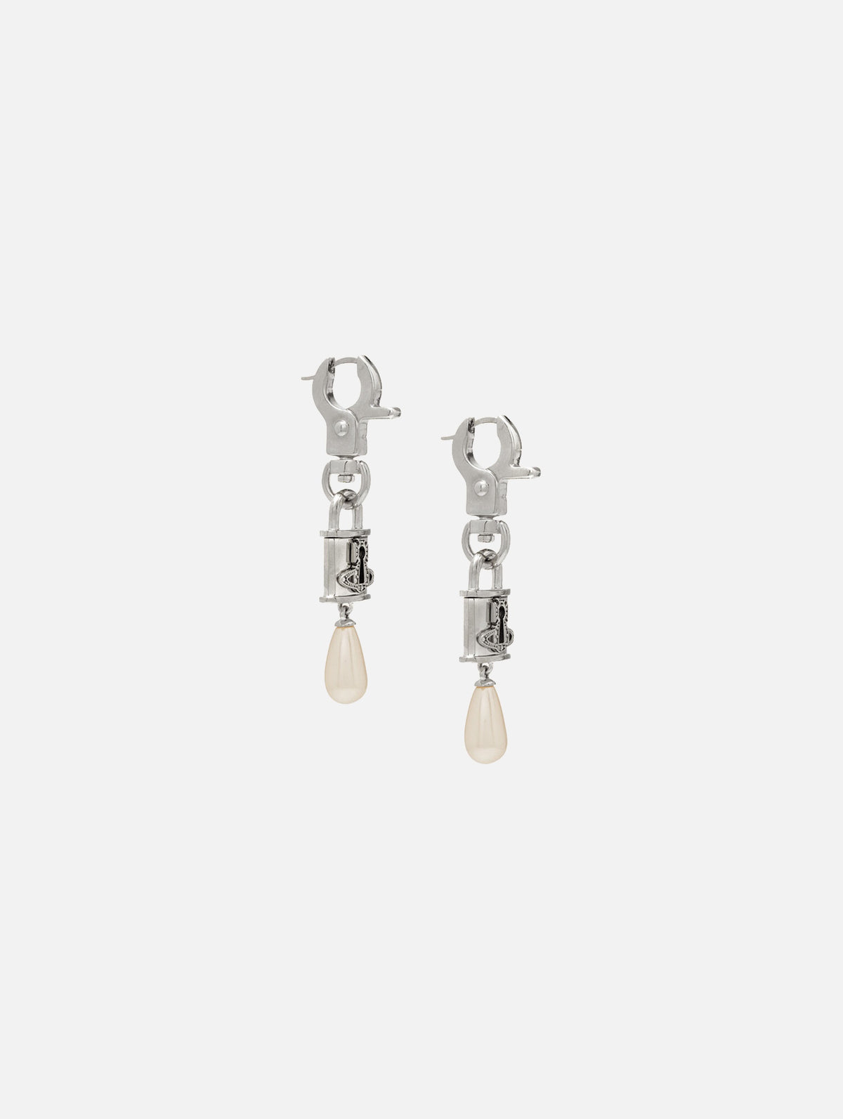 Celestia Small Earrings in Platinum Cream Rose Pearl
