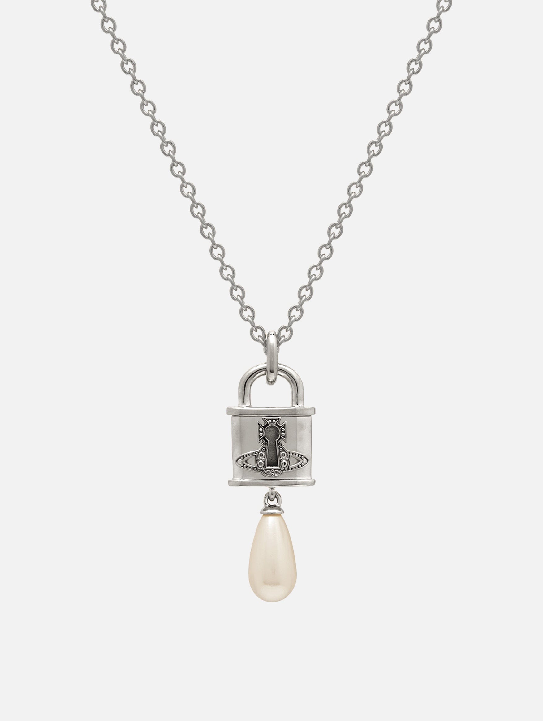 Celestia Small Pendant in Platinum Cream Rose Pearl