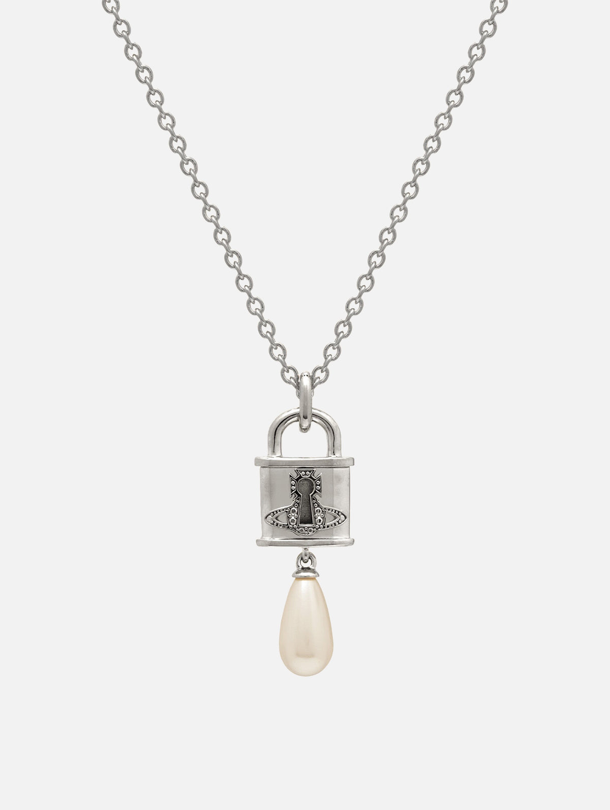 Celestia Small Pendant in Platinum Cream Rose Pearl
