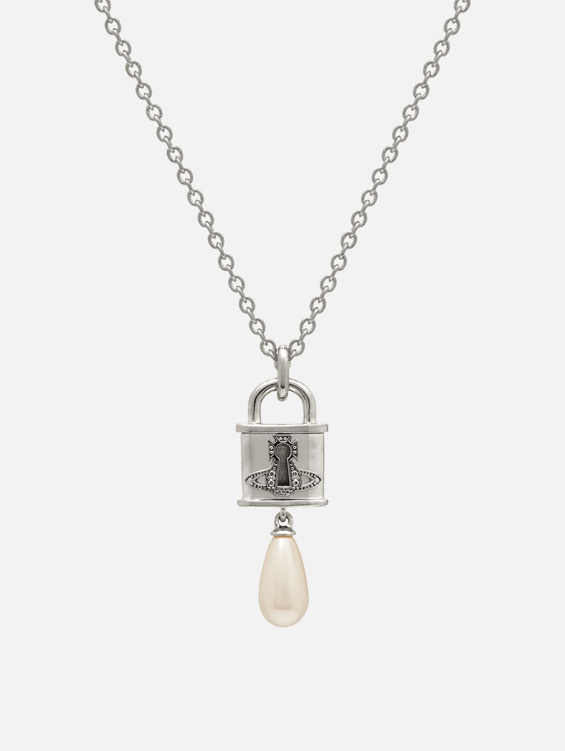 Celestia Small Pendant in Platinum Cream Rose Pearl