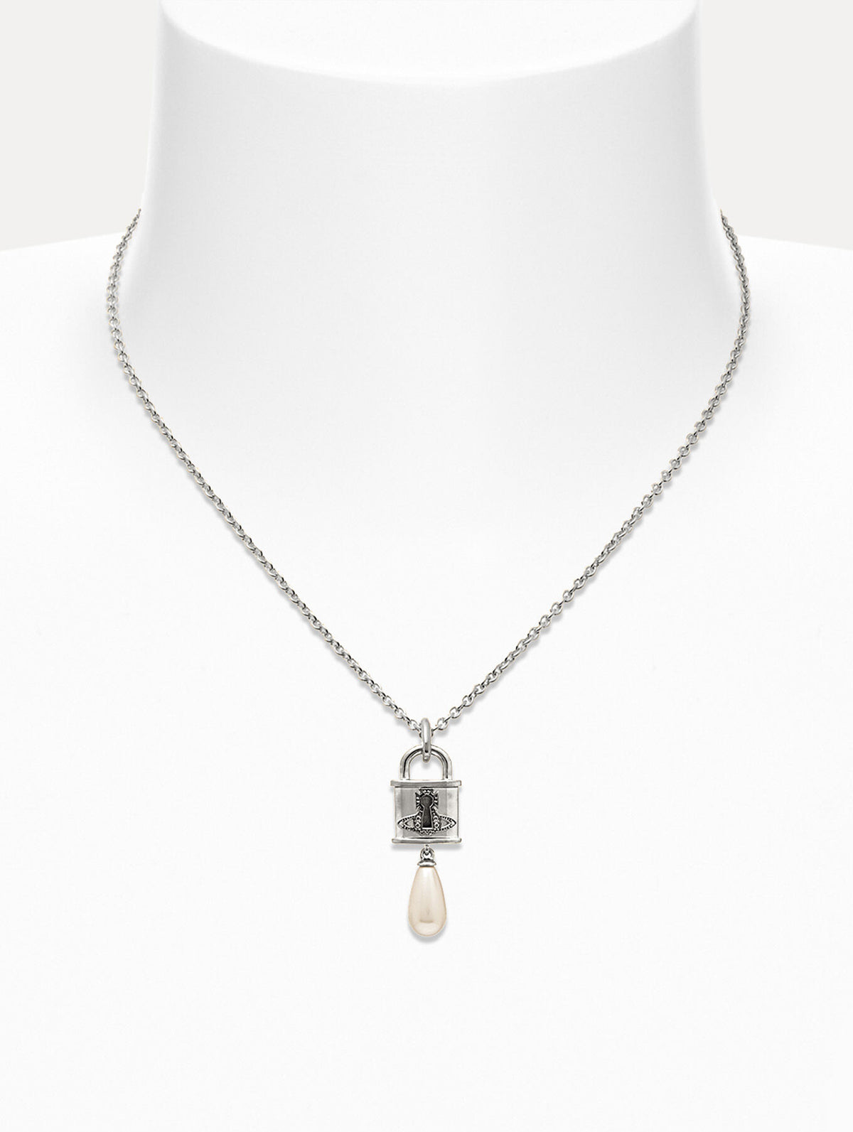 Celestia Small Pendant in Platinum Cream Rose Pearl