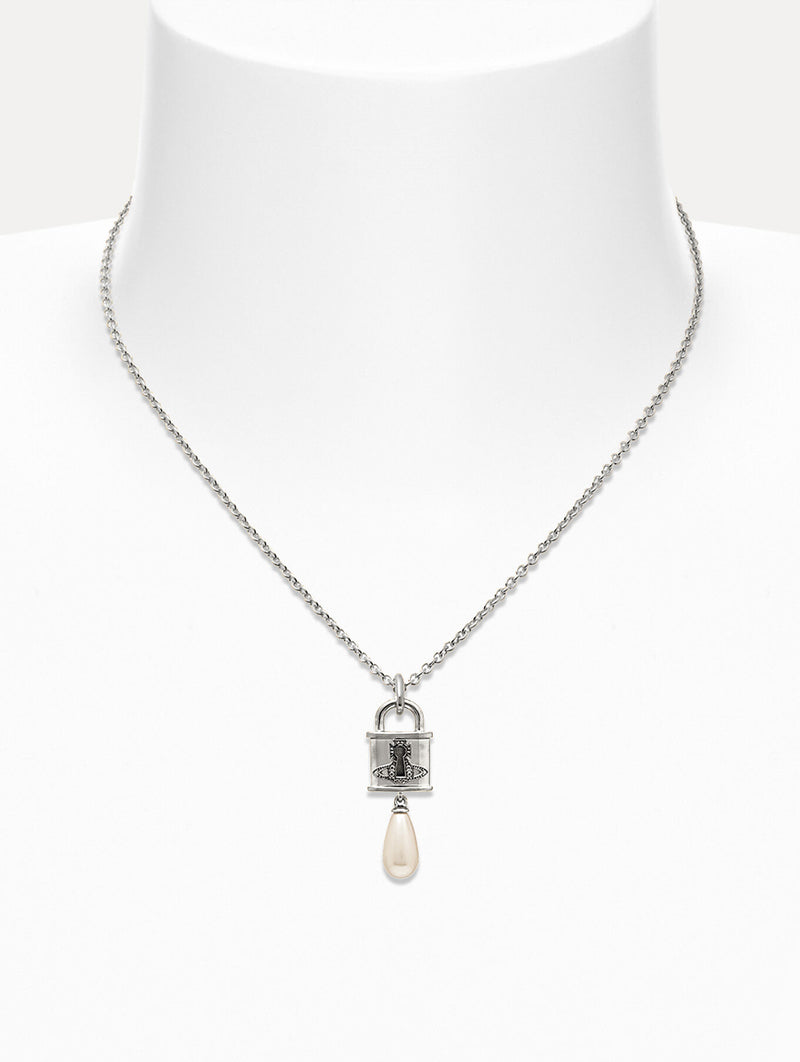 Celestia Small Pendant in Platinum Cream Rose Pearl