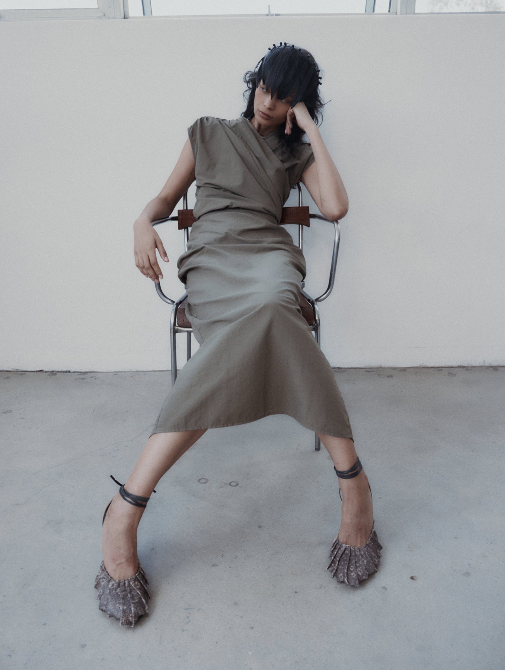 Chaimberlain Dress in Thyme