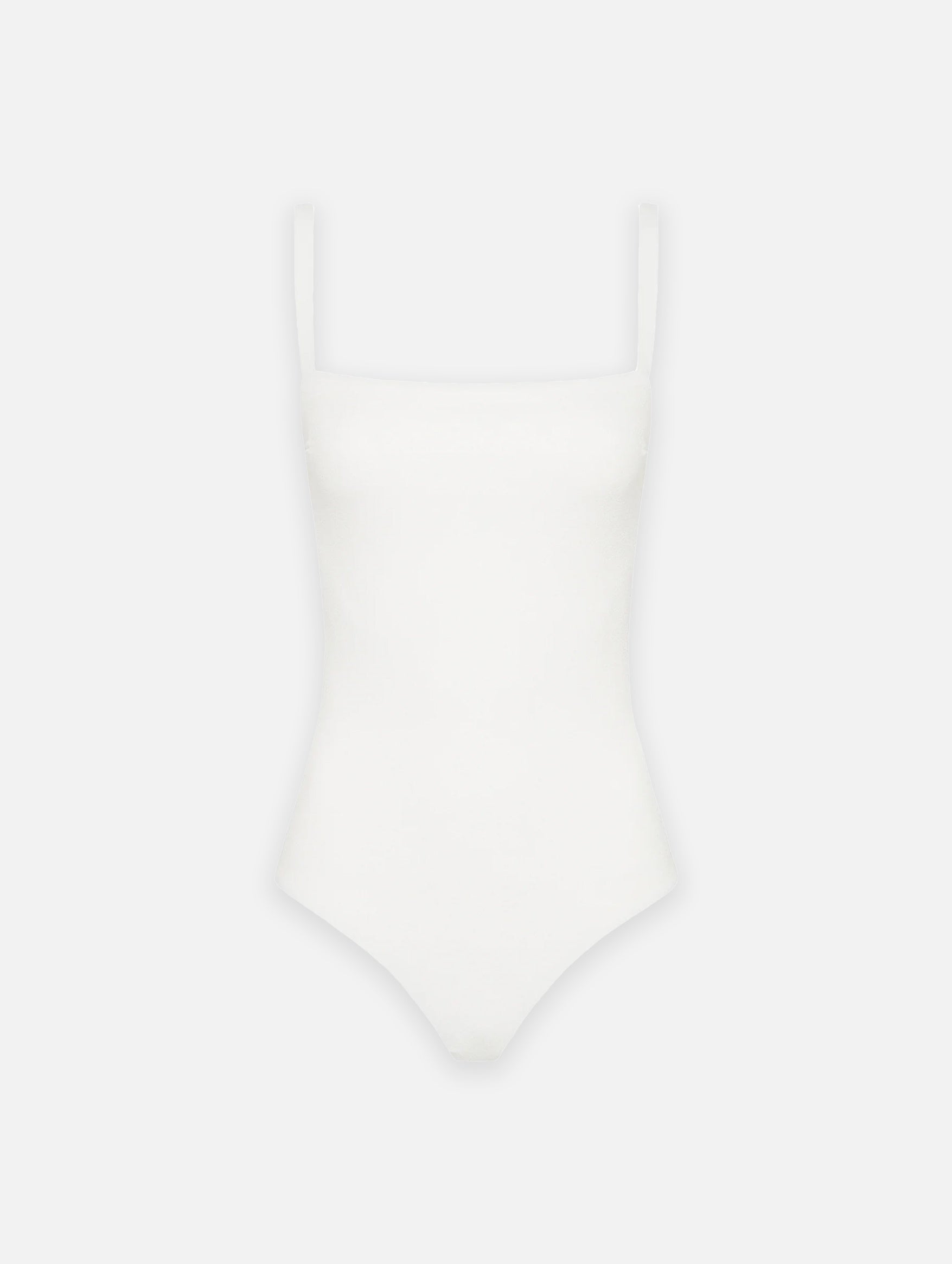 Square Maillot in Chalk Crinkle