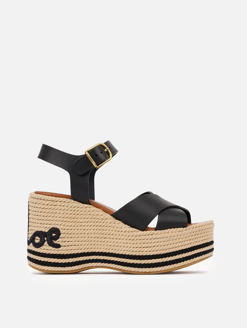 Chloé Sand Wedge Sandal in Black