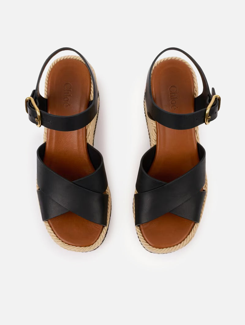 Chloé Sand Wedge Sandal in Black