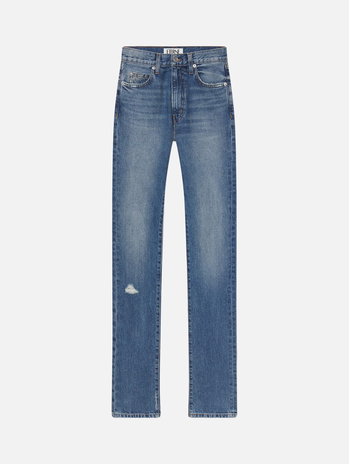 Chloe Straight Jean in Medium Indigo