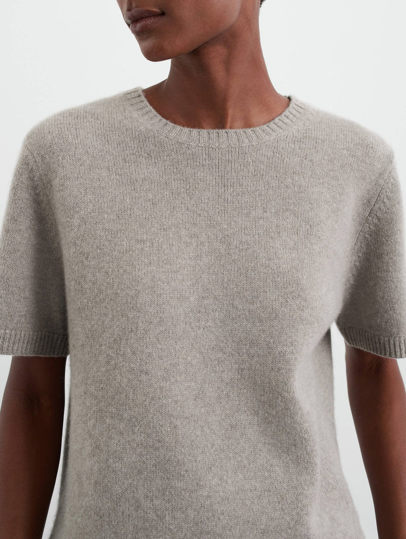 Oversized Cashmere T-Shirt in Greige