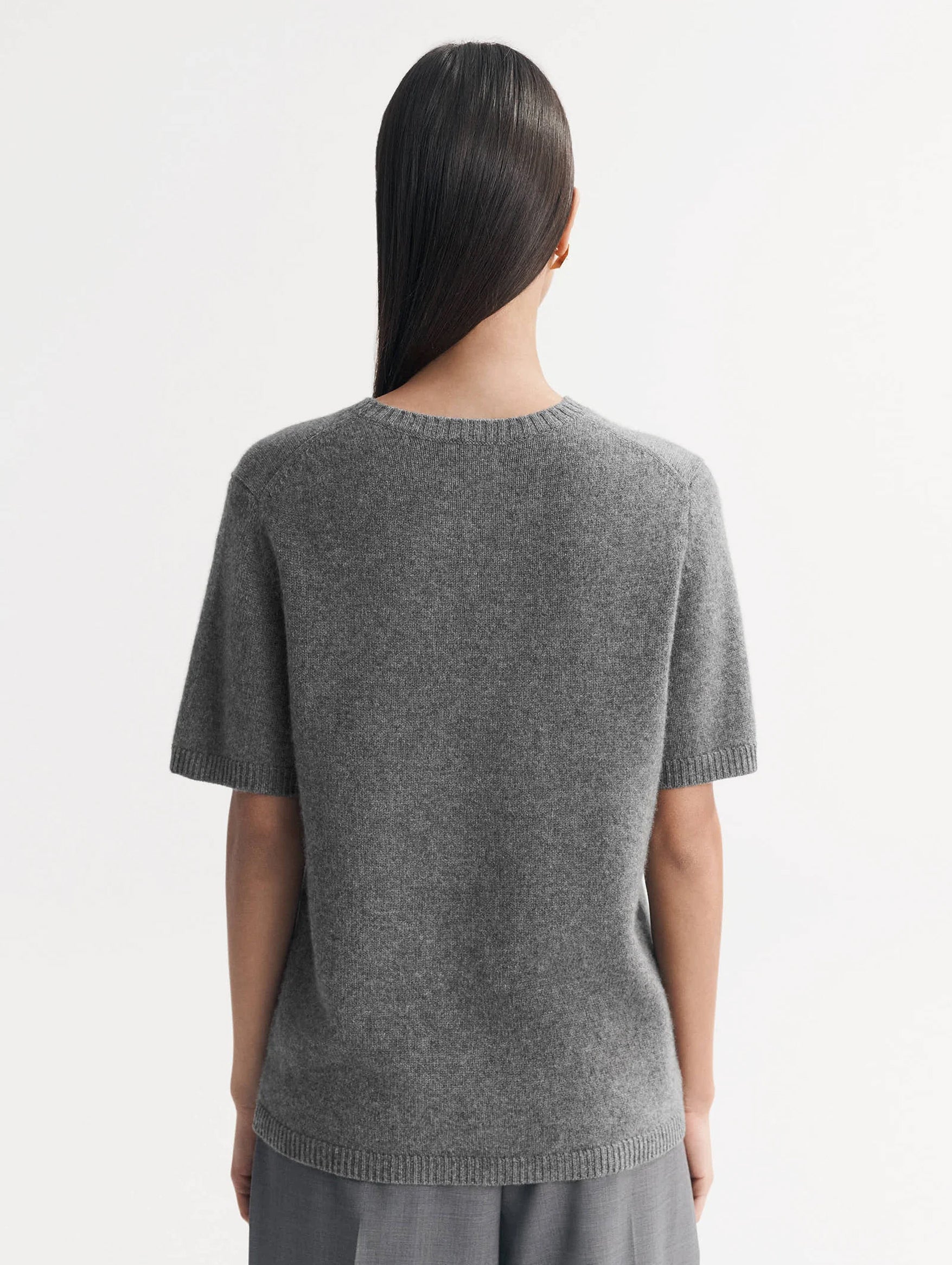 Chunky Cashmere T-Shirt in Grey