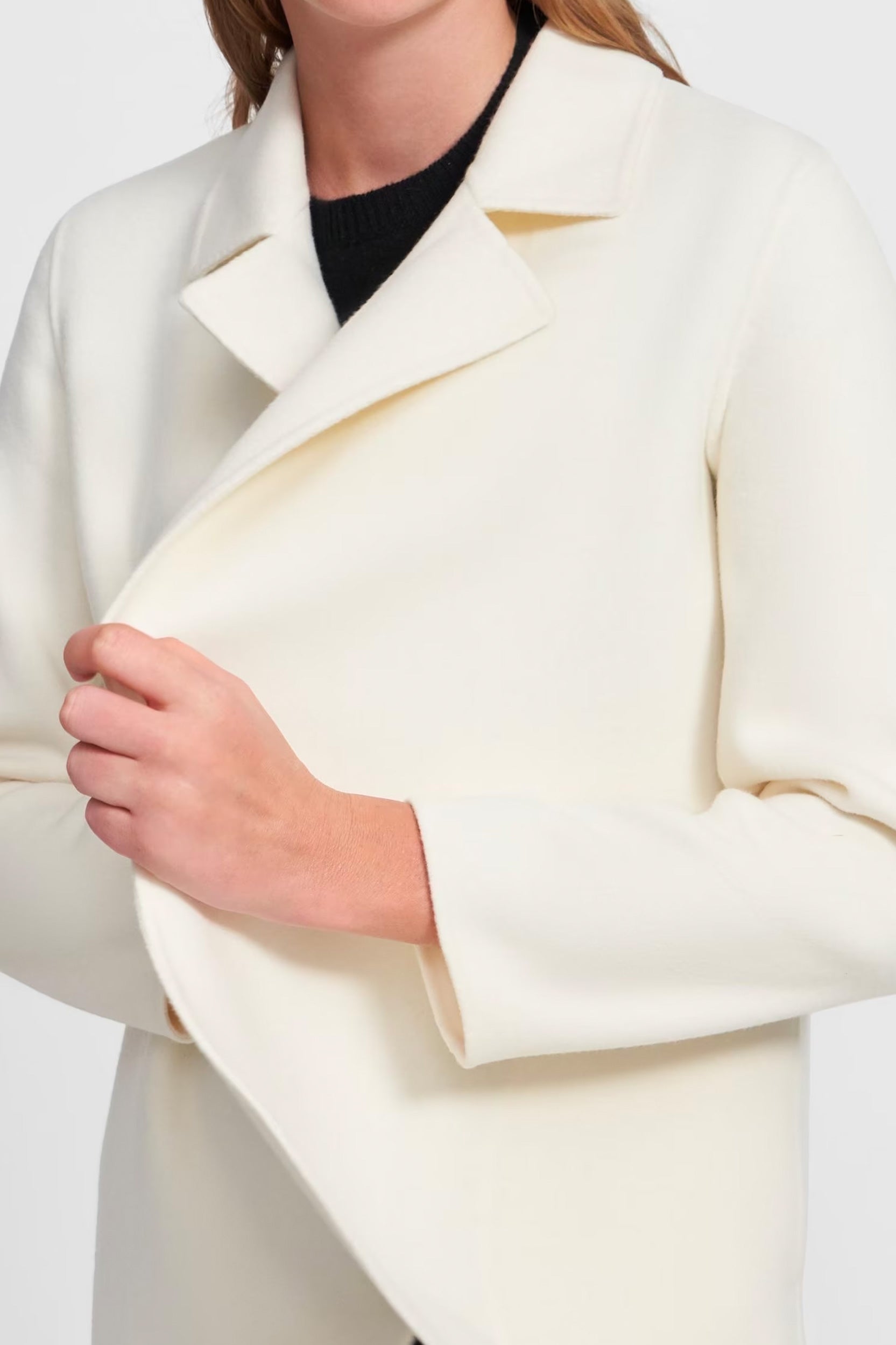 Clairene Wool Cashmere Coat in Ivory