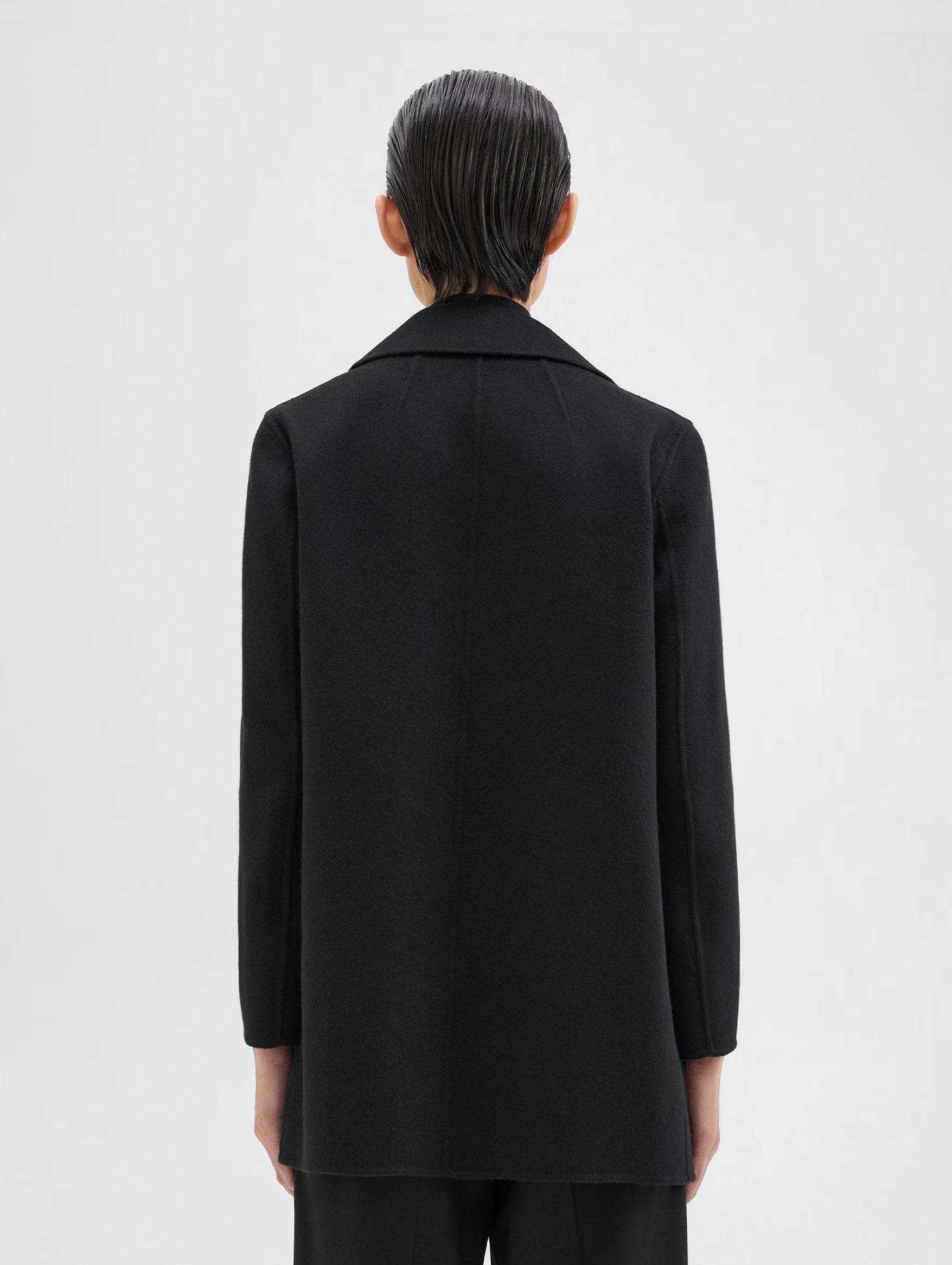 Clairene Wool Cashmere Coat in Black