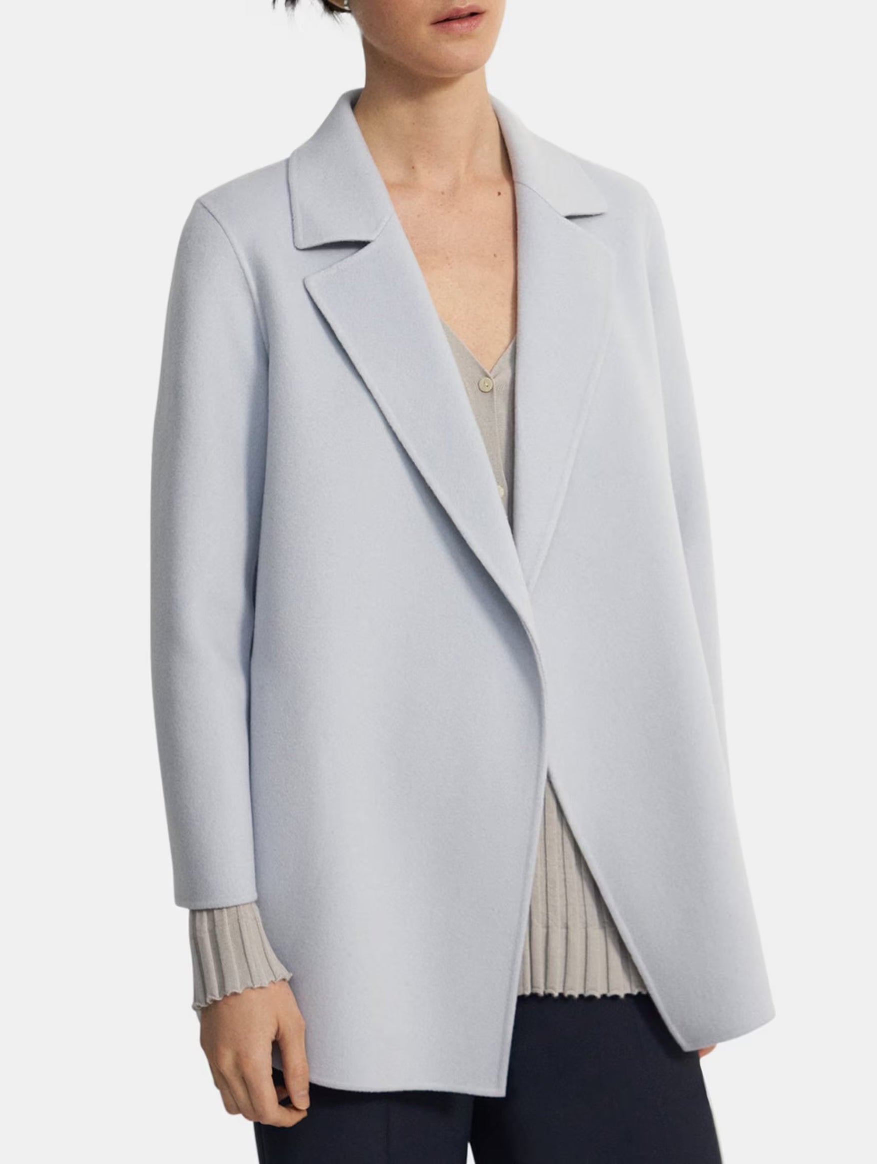 Clairene Wool Cashmere Coat in Harbour Mist