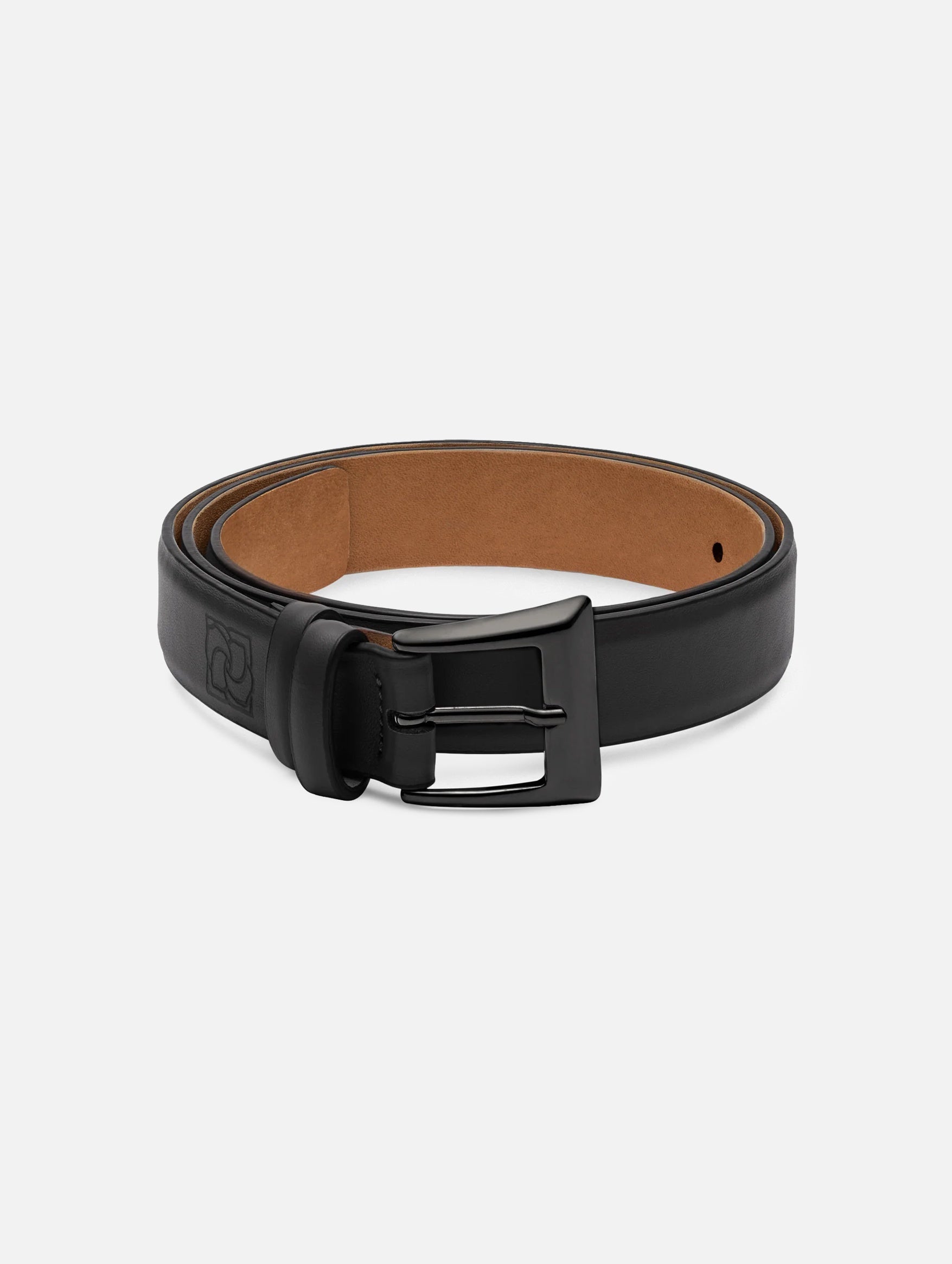 Classic Buckle Leather Belt In Black