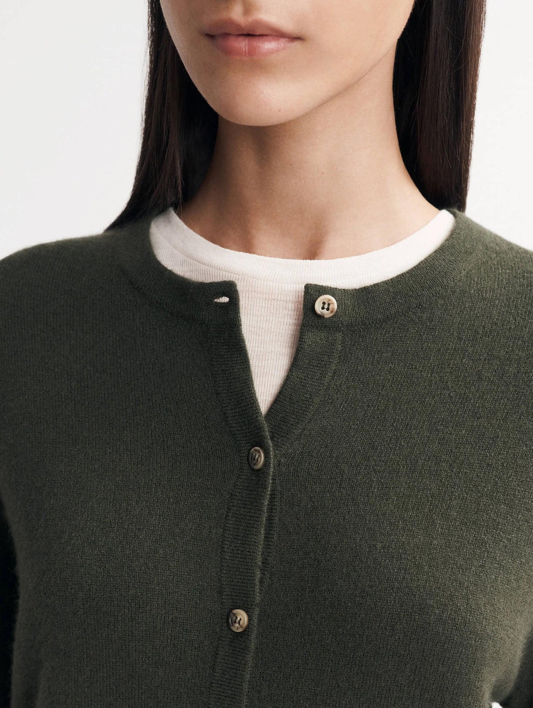 Classic Cashmere Cardigan in Hunter Green