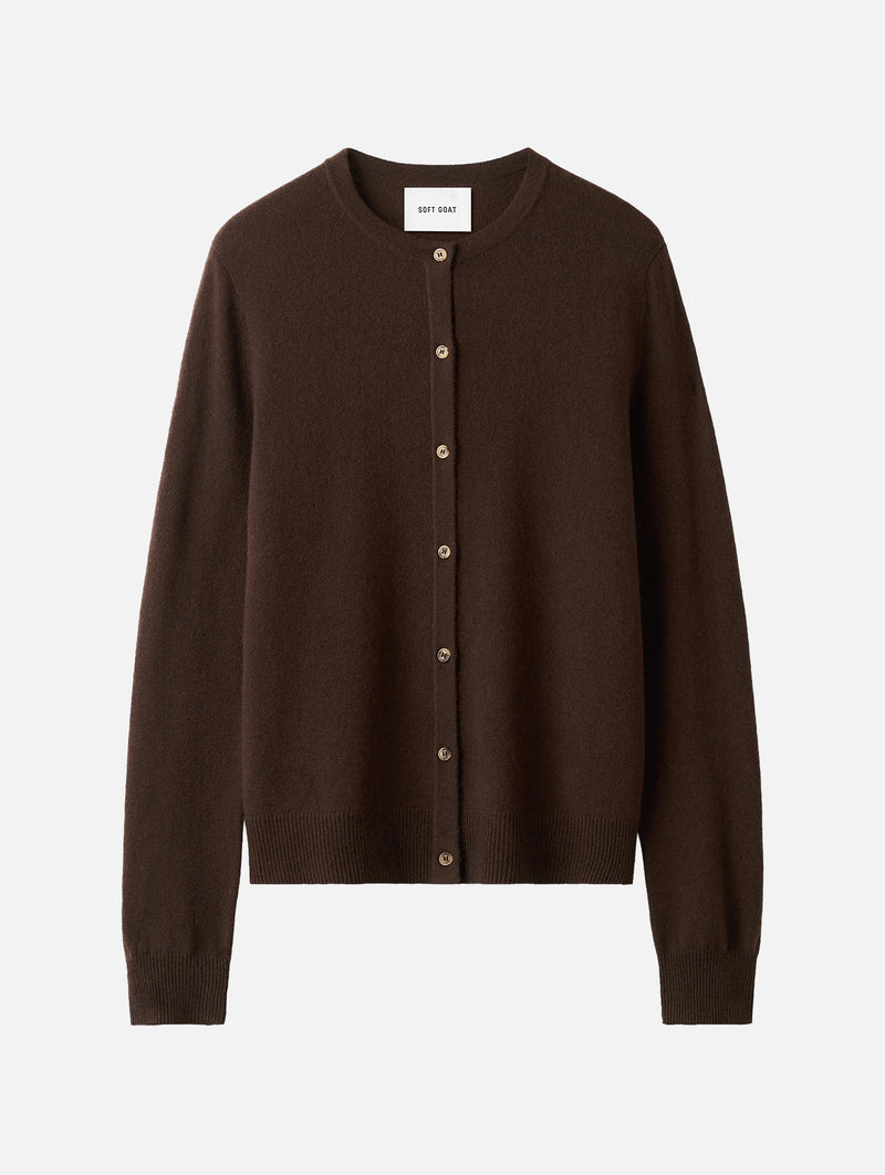 Classic Cashmere Cardigan in Mocha