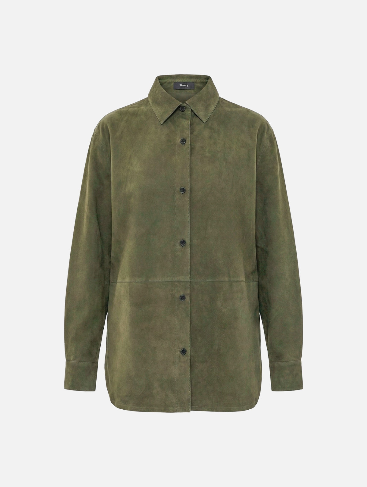 Classic Menswear Suede Shirt in Ivy