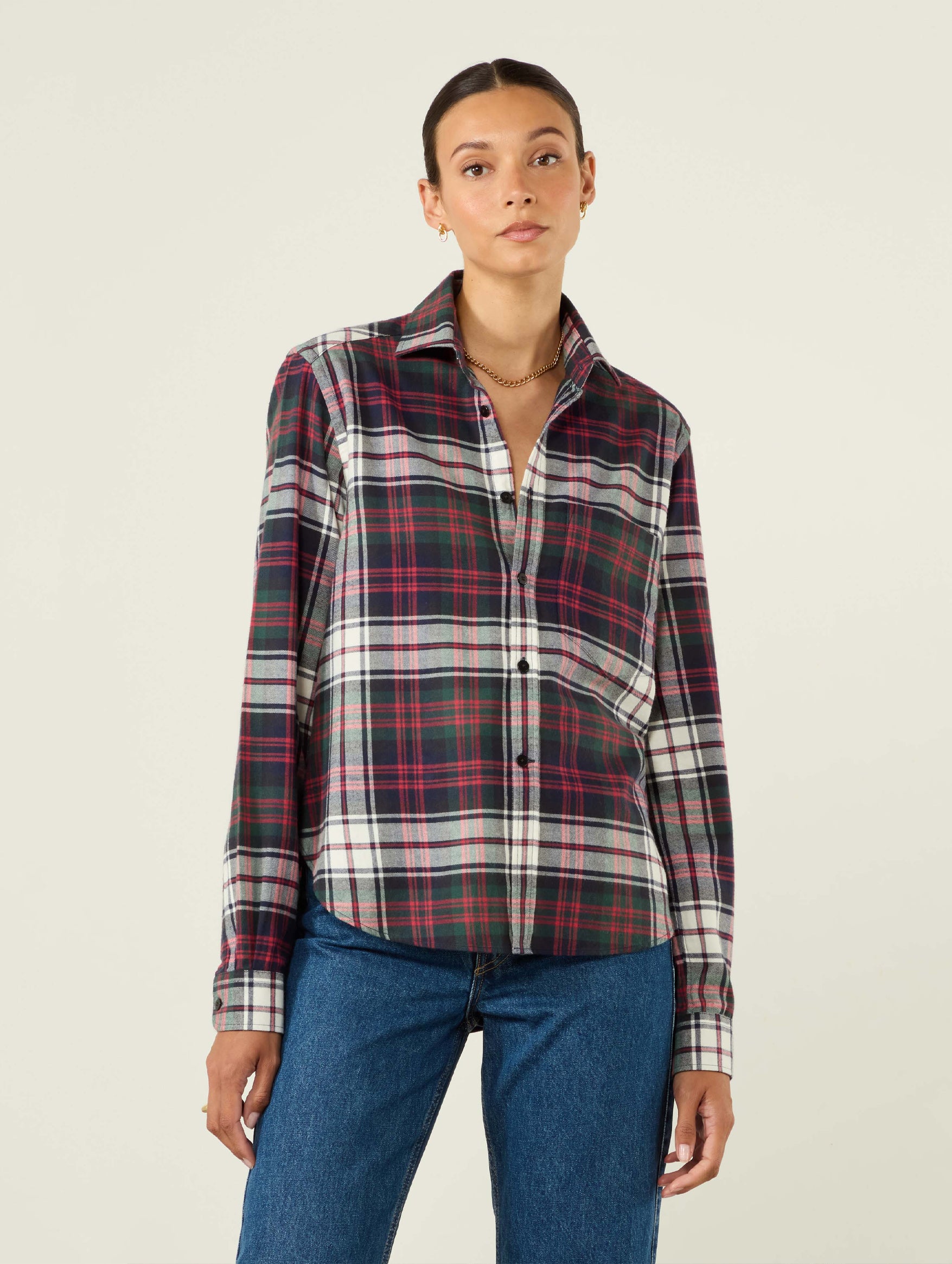 The Classic Shirt in White & Red Plaid