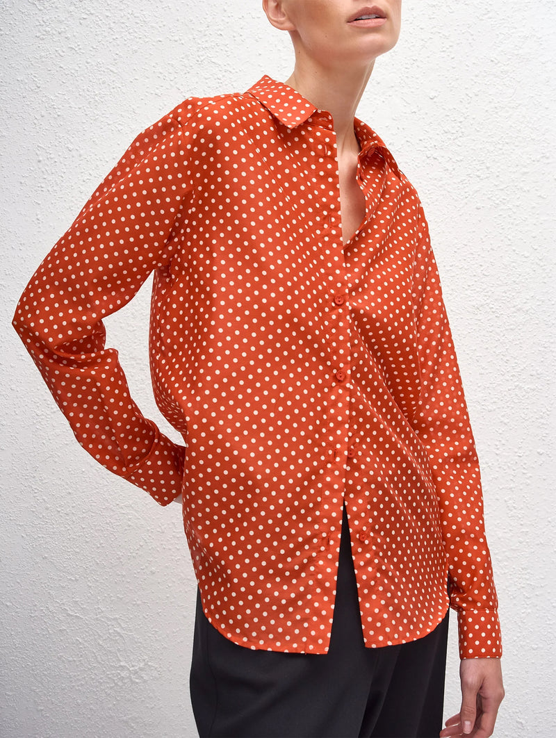 Classic Shirt in Polka Dot Tomato