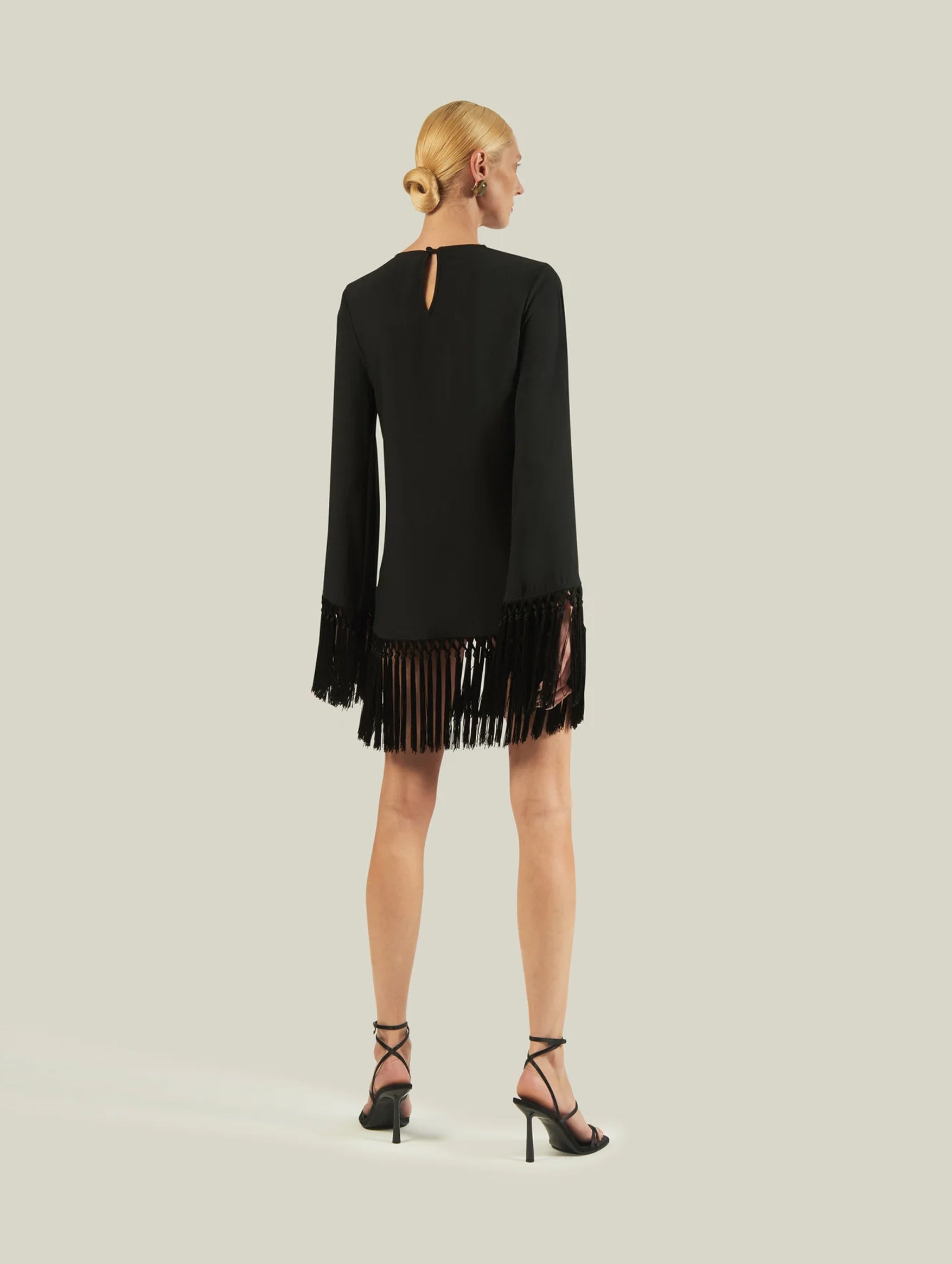 Claudia Fringe Dress in Black