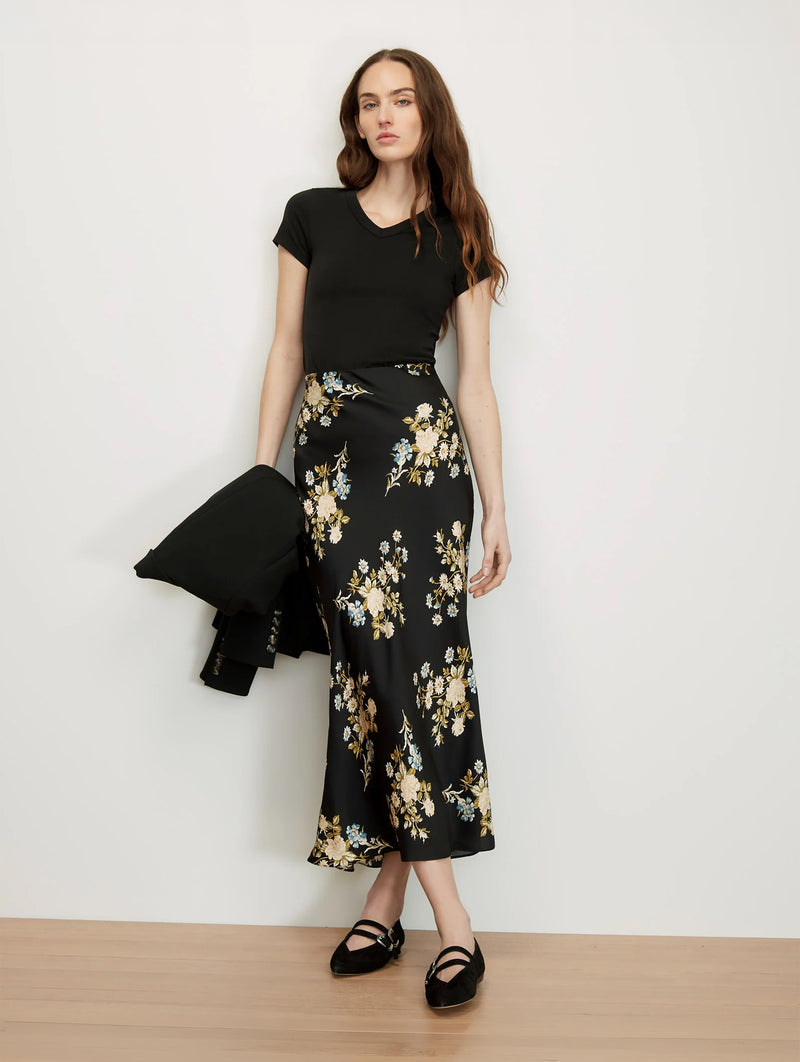 Clover Skirt in Black Floral