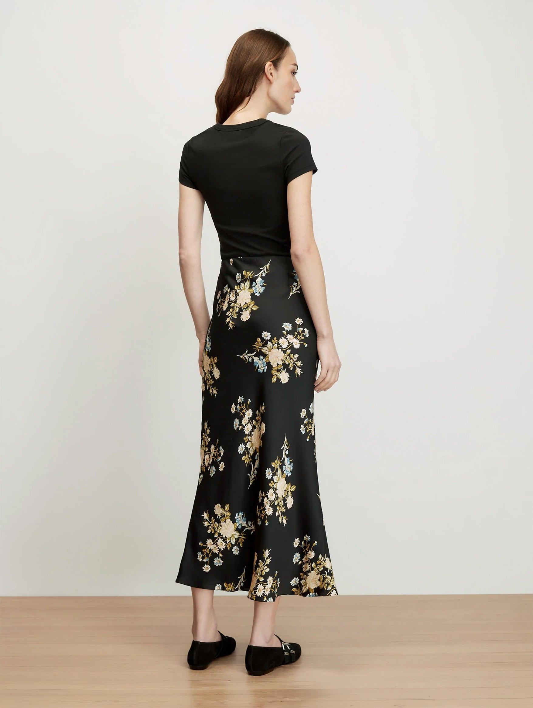 Clover Skirt in Black Floral