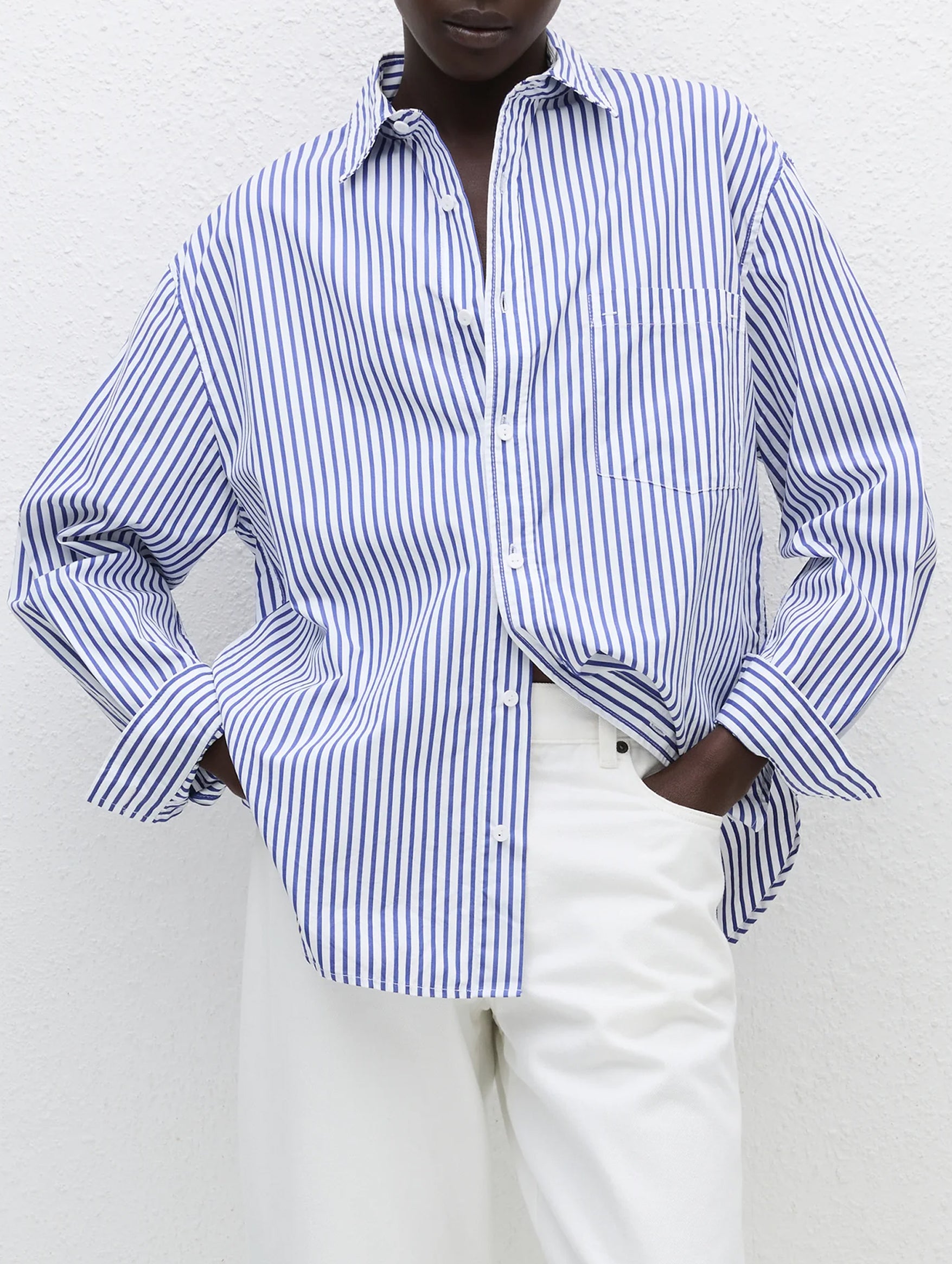 Classic Stripe Shirt in Cobalt Stripe