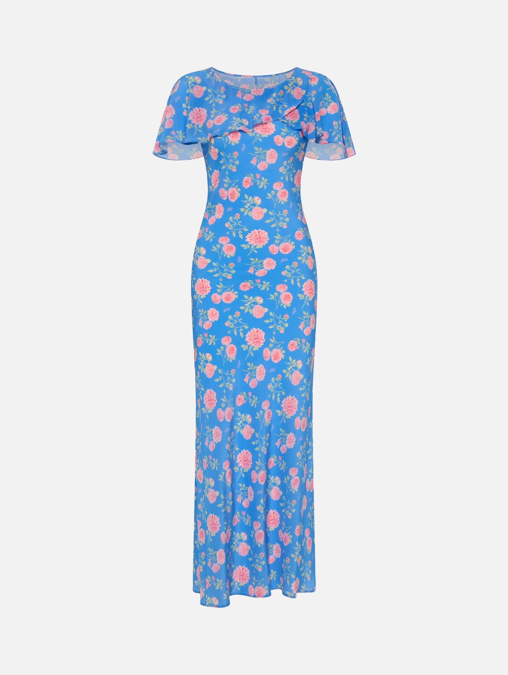 Come Home To Me Dress in Strawberry Dahlia Cornflower Blue