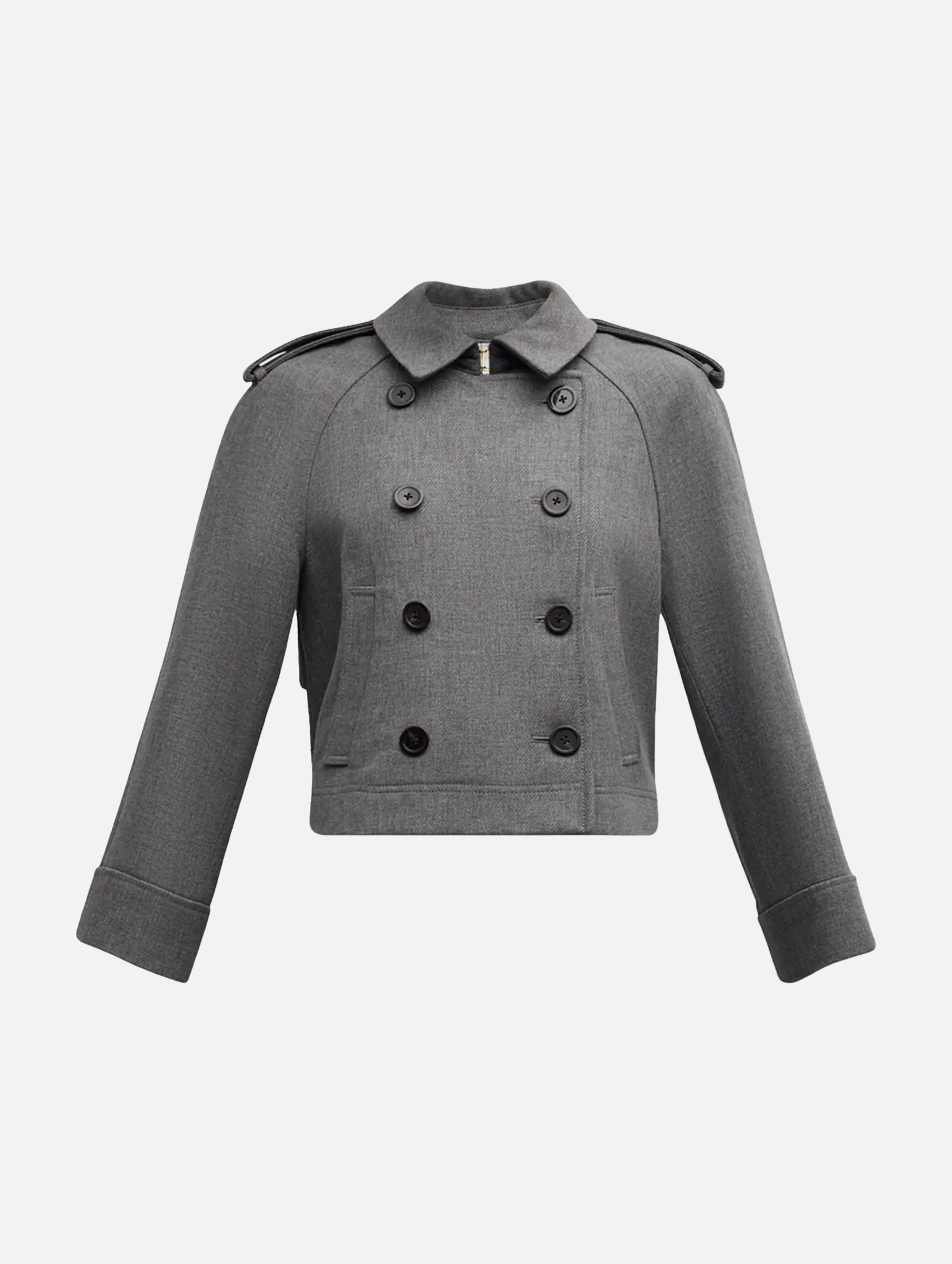 Cropped Conneley Trench in Heather Grey