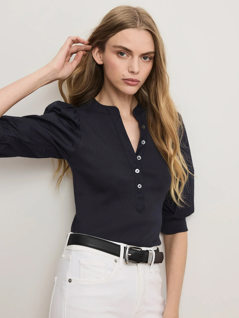 Coralee Top in Navy
