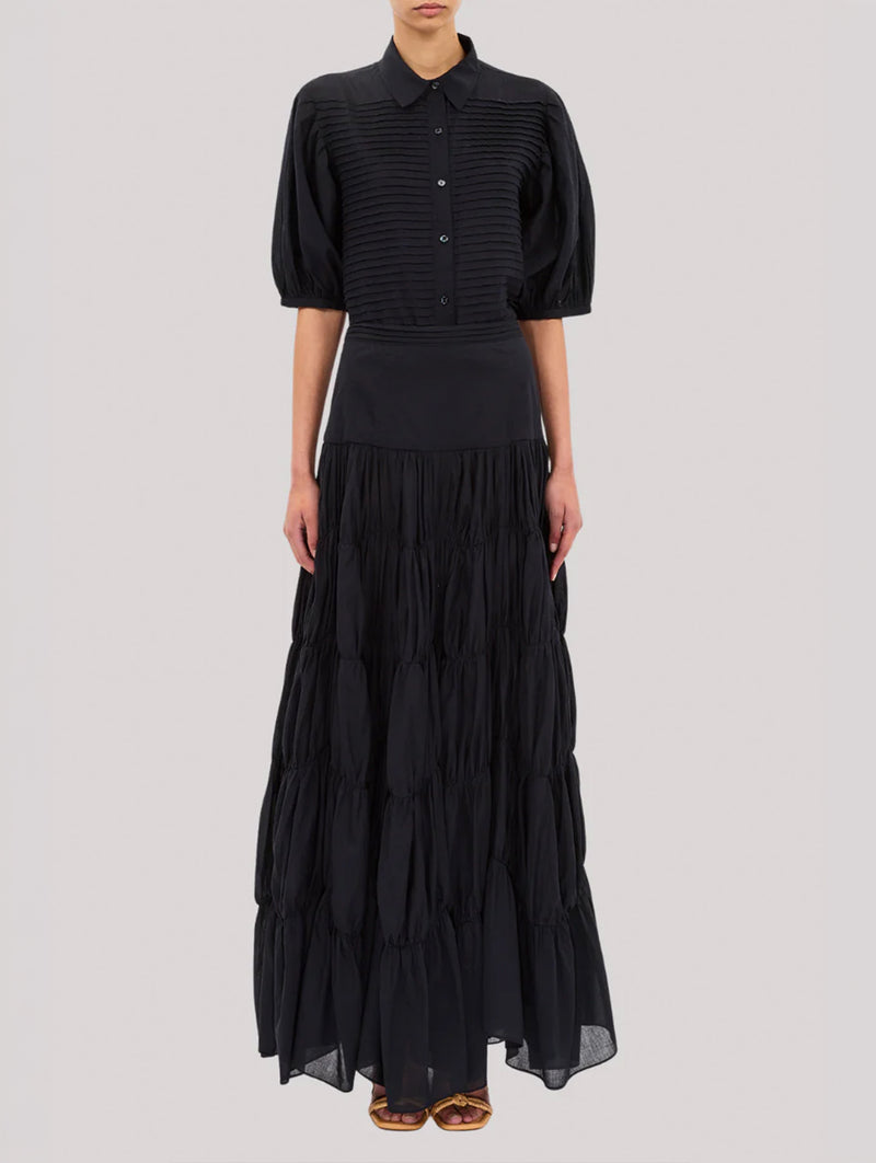 Cordelia Button Up Top in Noir
