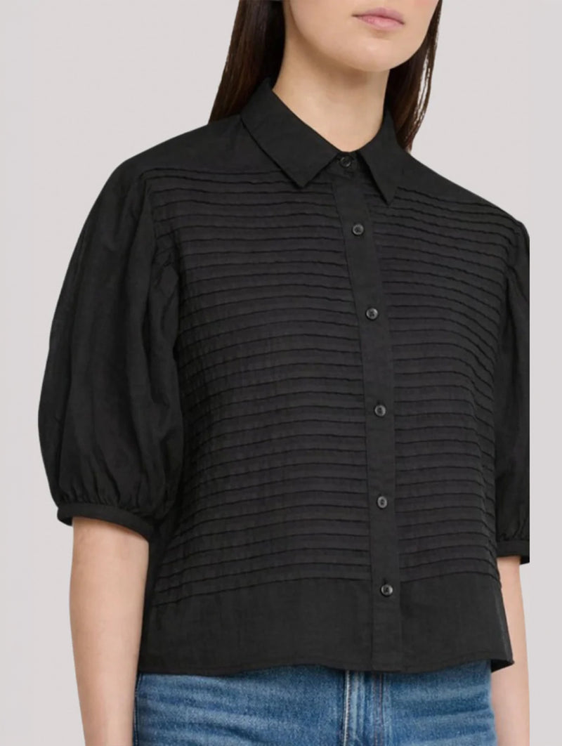 Cordelia Button Up Top in Noir