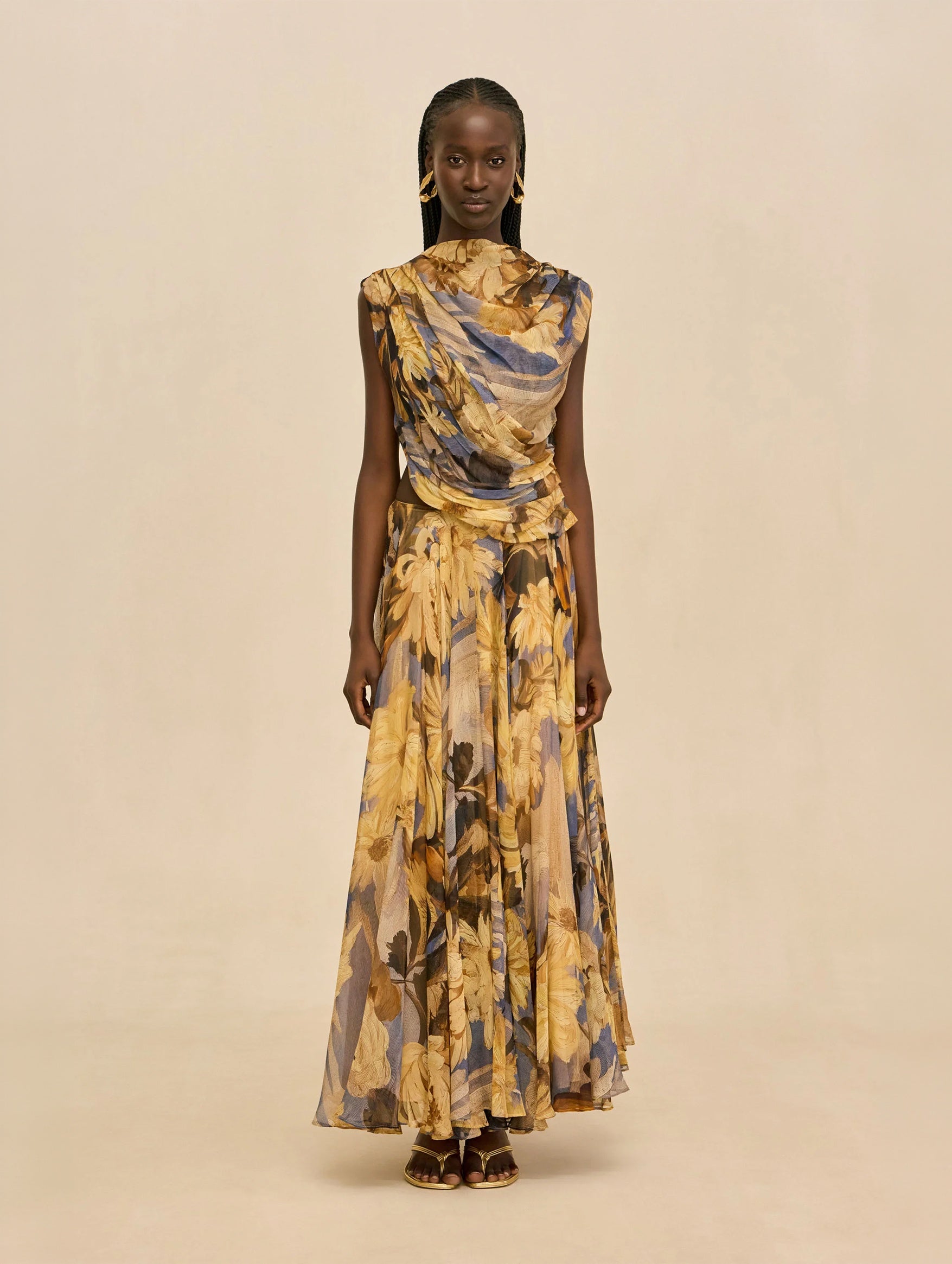 Cosmea Silk Skirt in Wild Dahlia