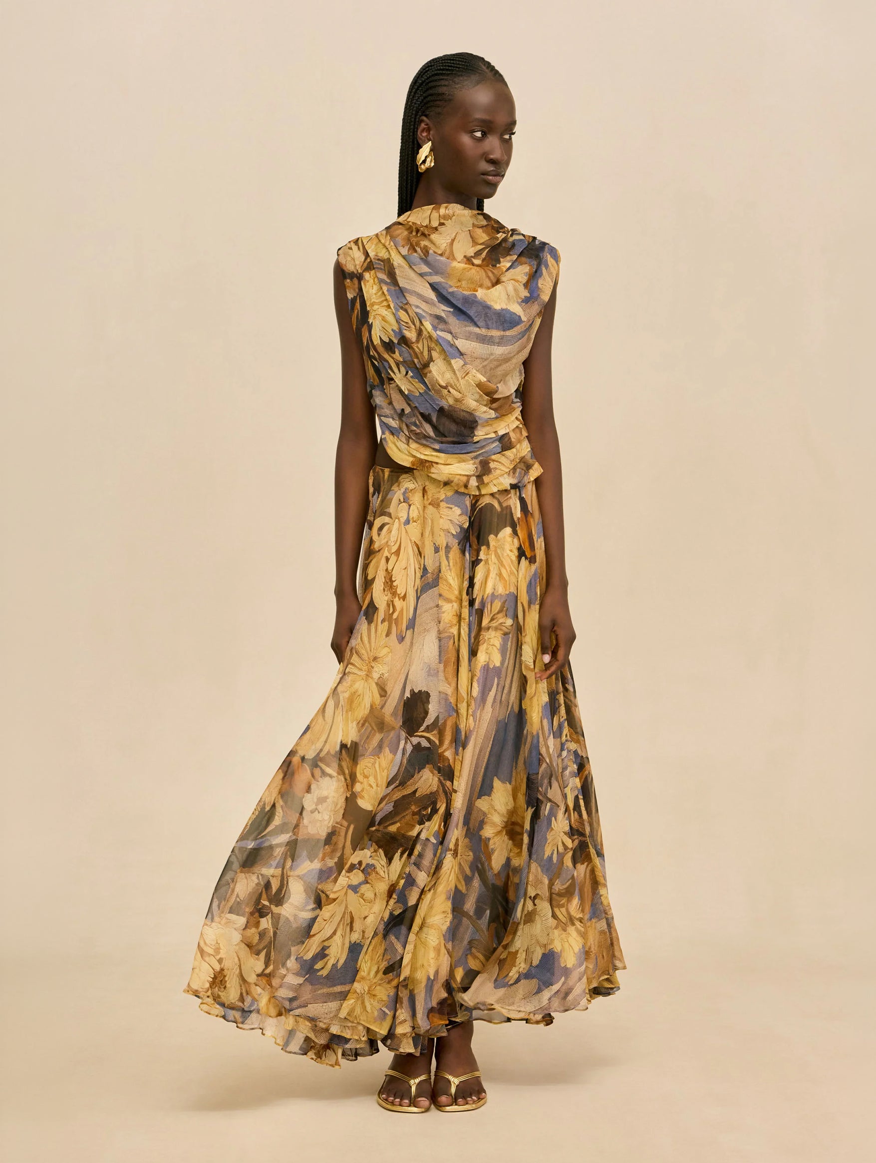 Cosmea Silk Skirt in Wild Dahlia