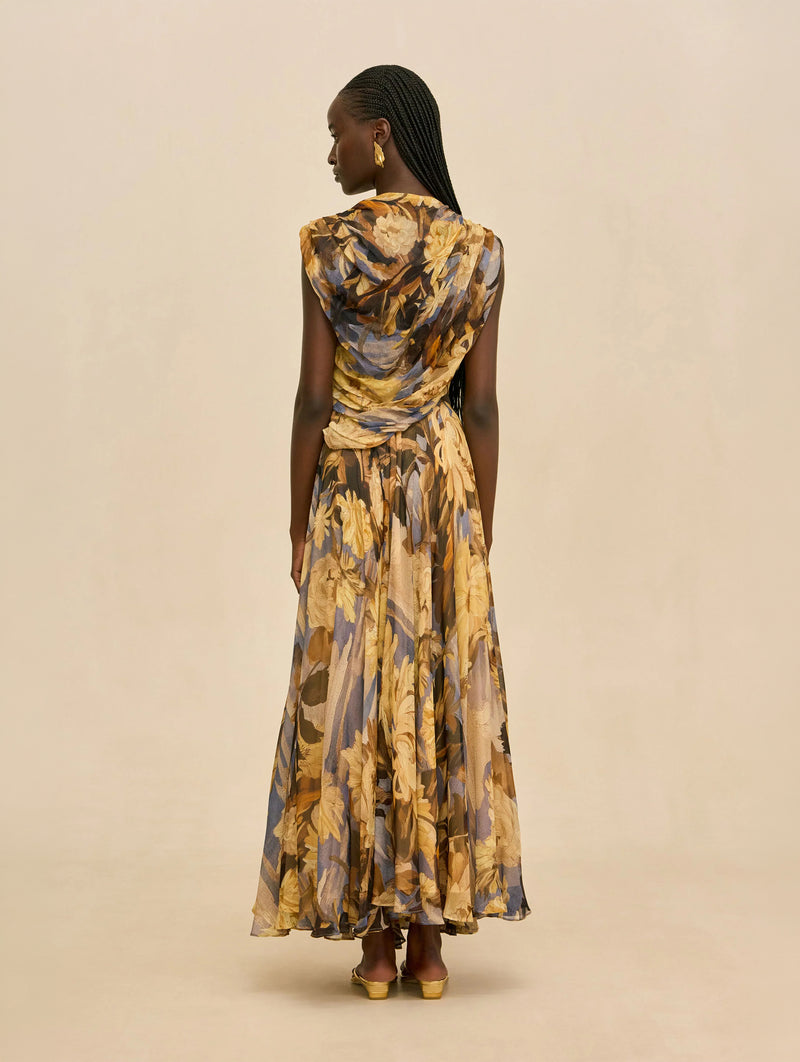 Cosmea Silk Skirt in Wild Dahlia