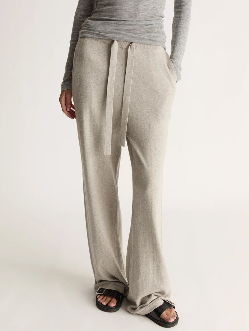 Cotton Cashmere Wide Leg Pant in Ash