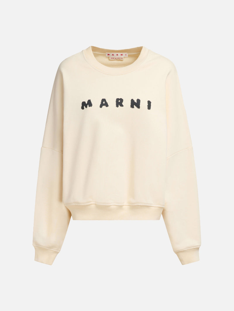 Crewneck Logo Sweater in Ivory