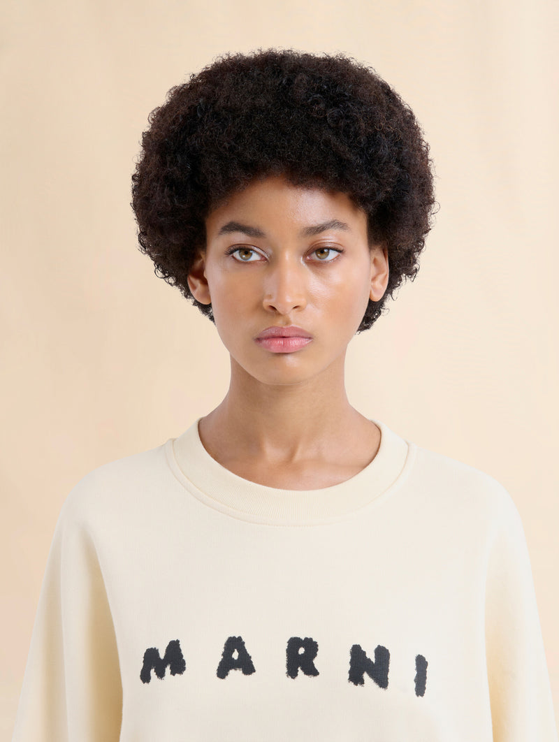 Crewneck Logo Sweater in Ivory