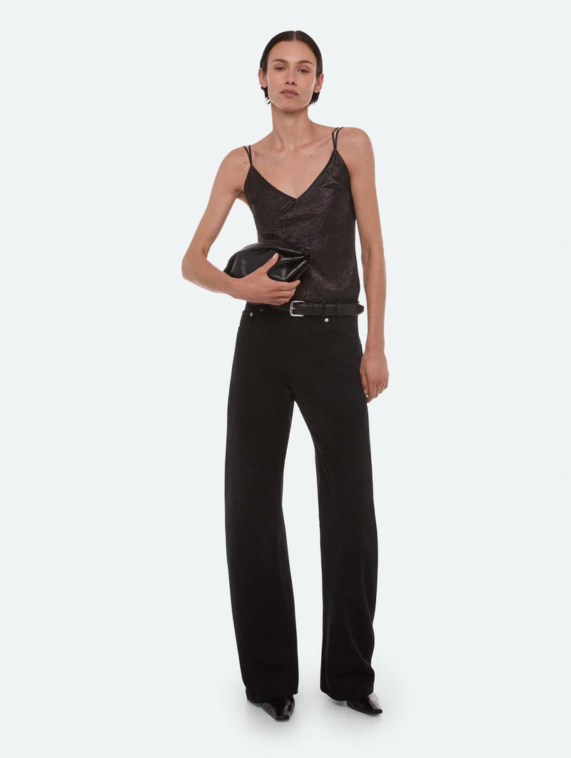 Crinkle Slip Top in Truffle