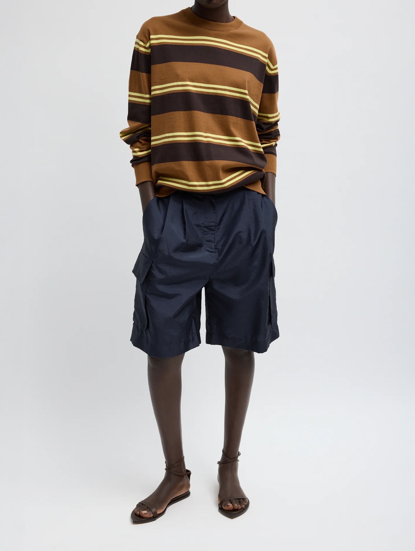 Crispy Nylon Stella Short in Navy