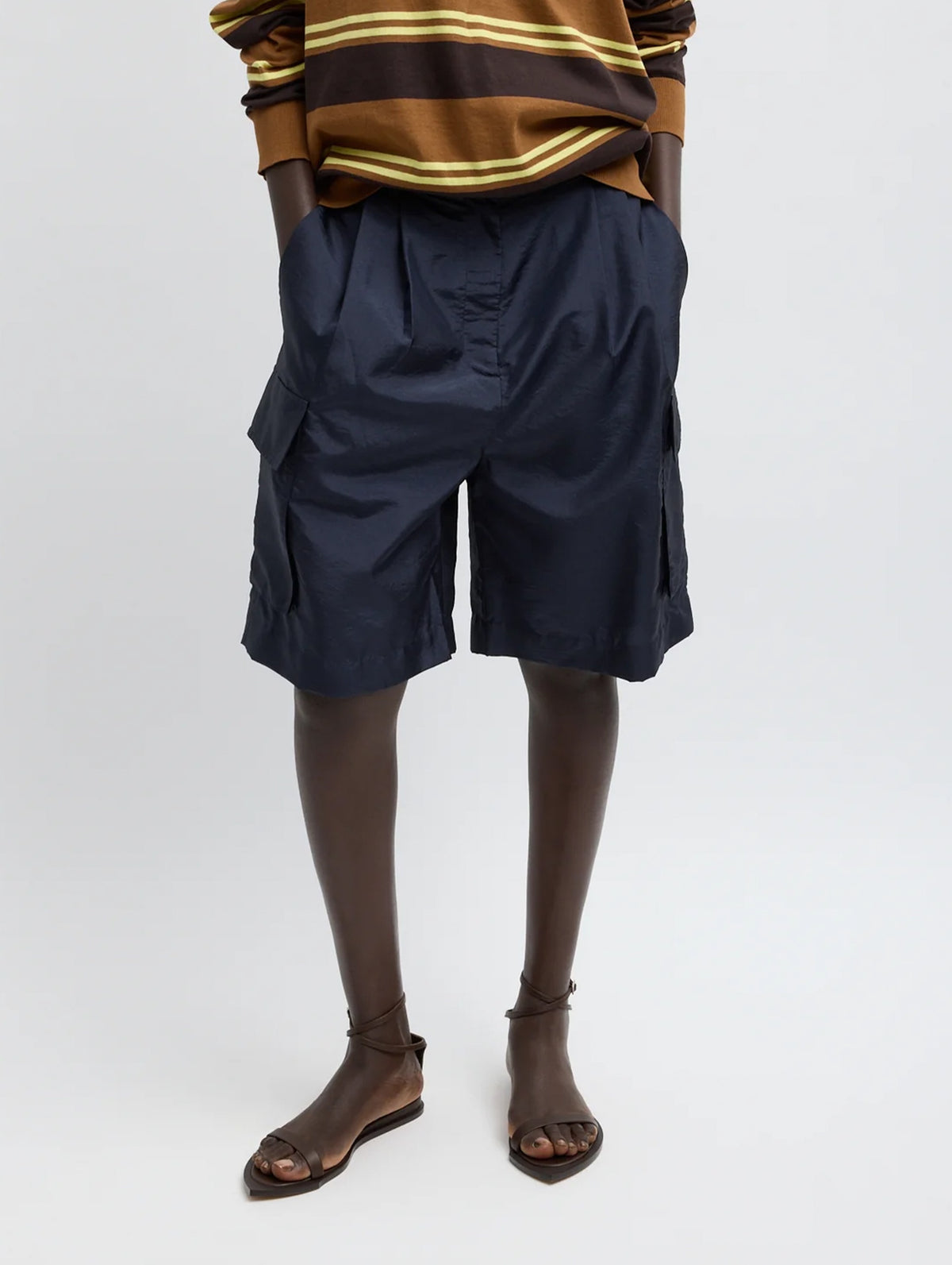 Crispy Nylon Stella Short in Navy