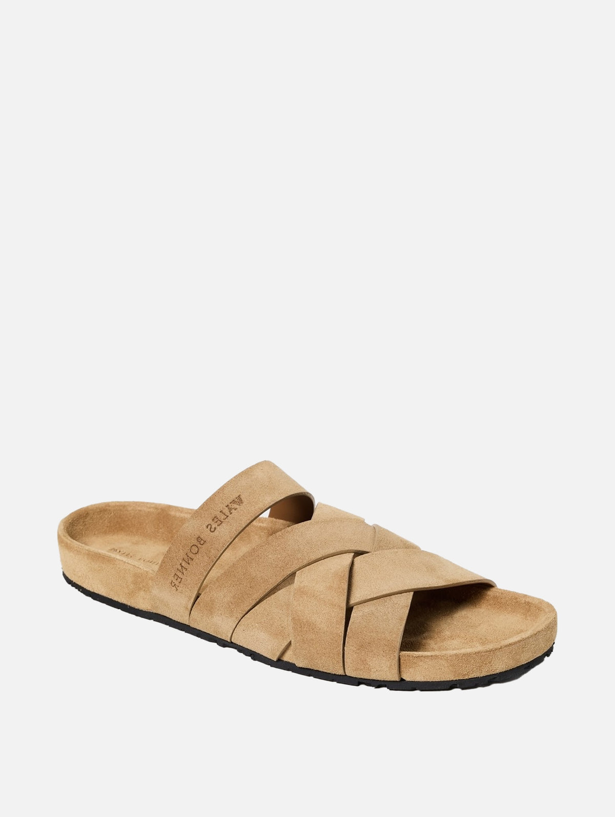 Criss Cross Suede Slides in Sand