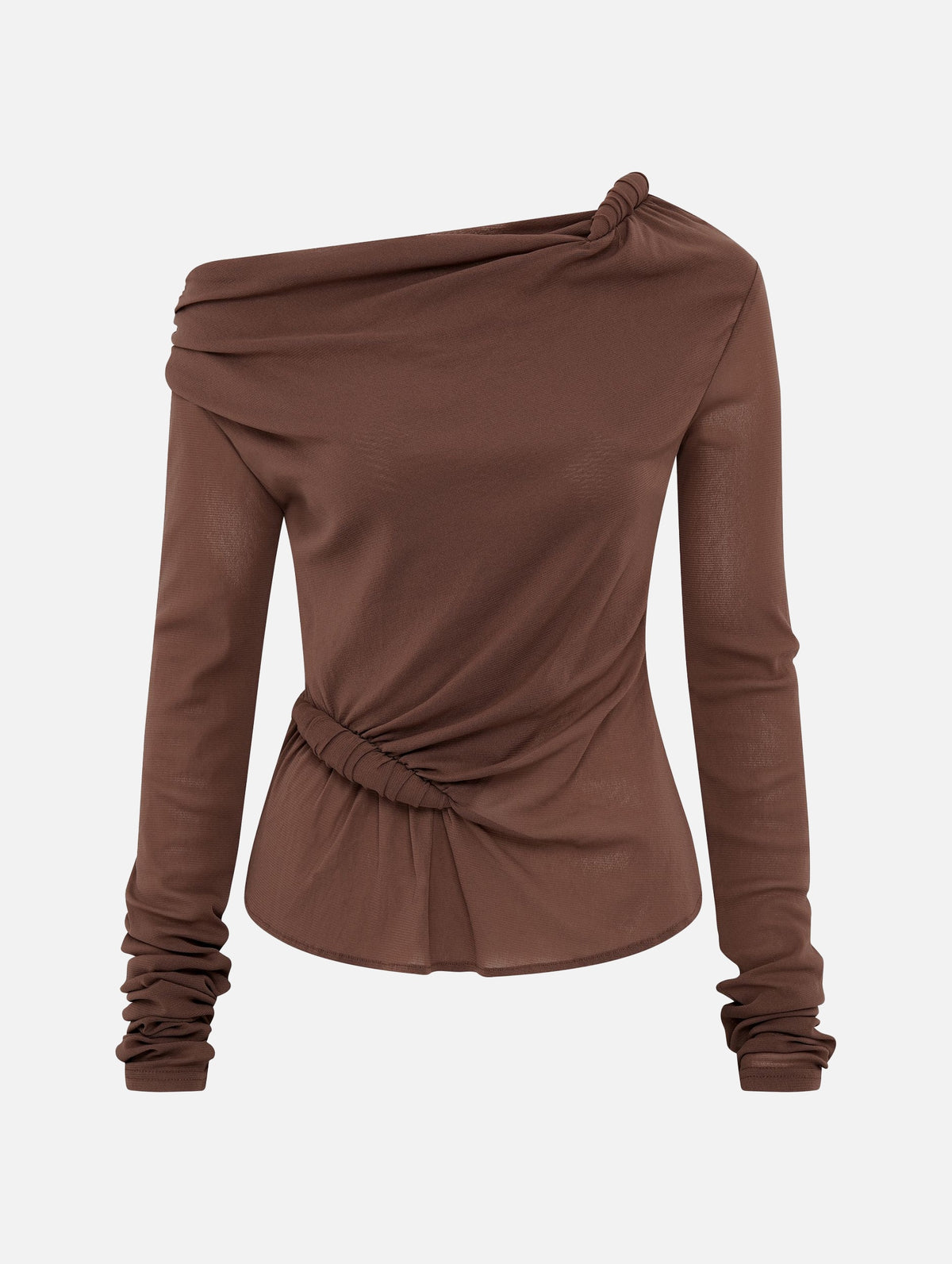 Long Sleeve Croissant Top in Coffee