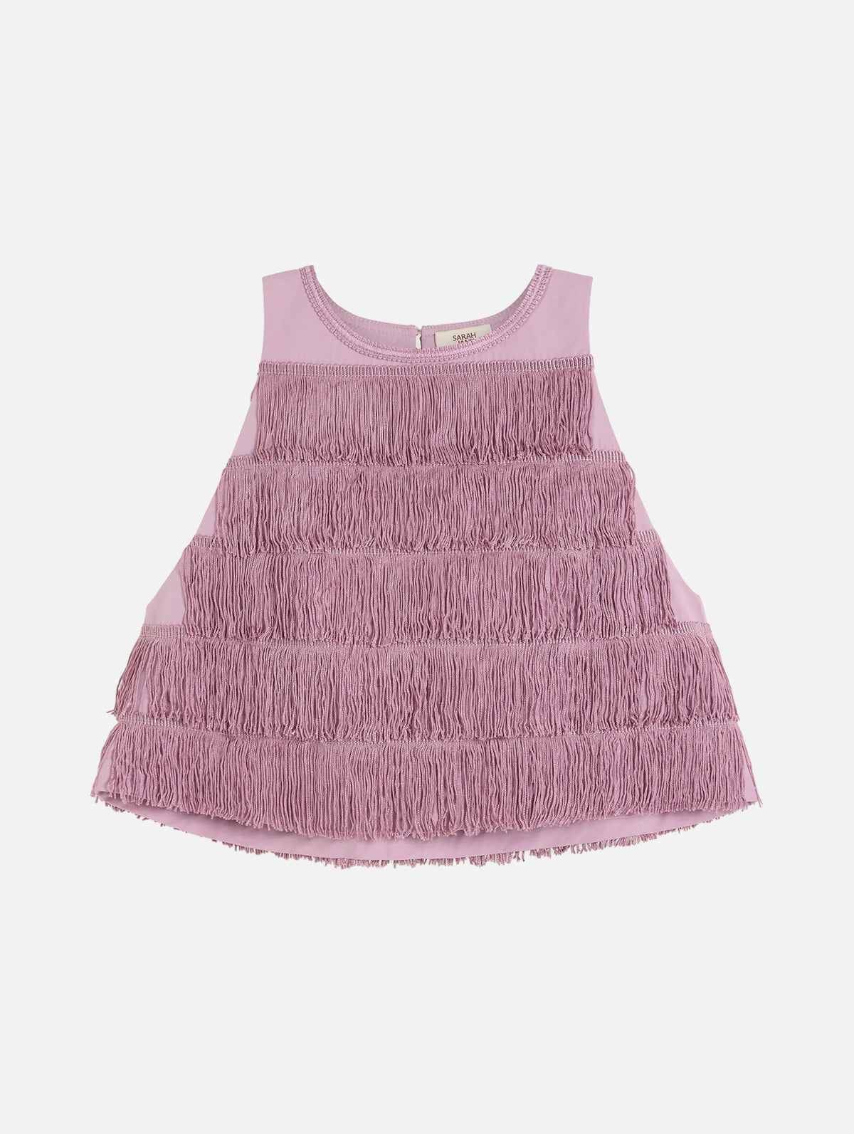 Cropped Fringe Top in Chalky Pink
