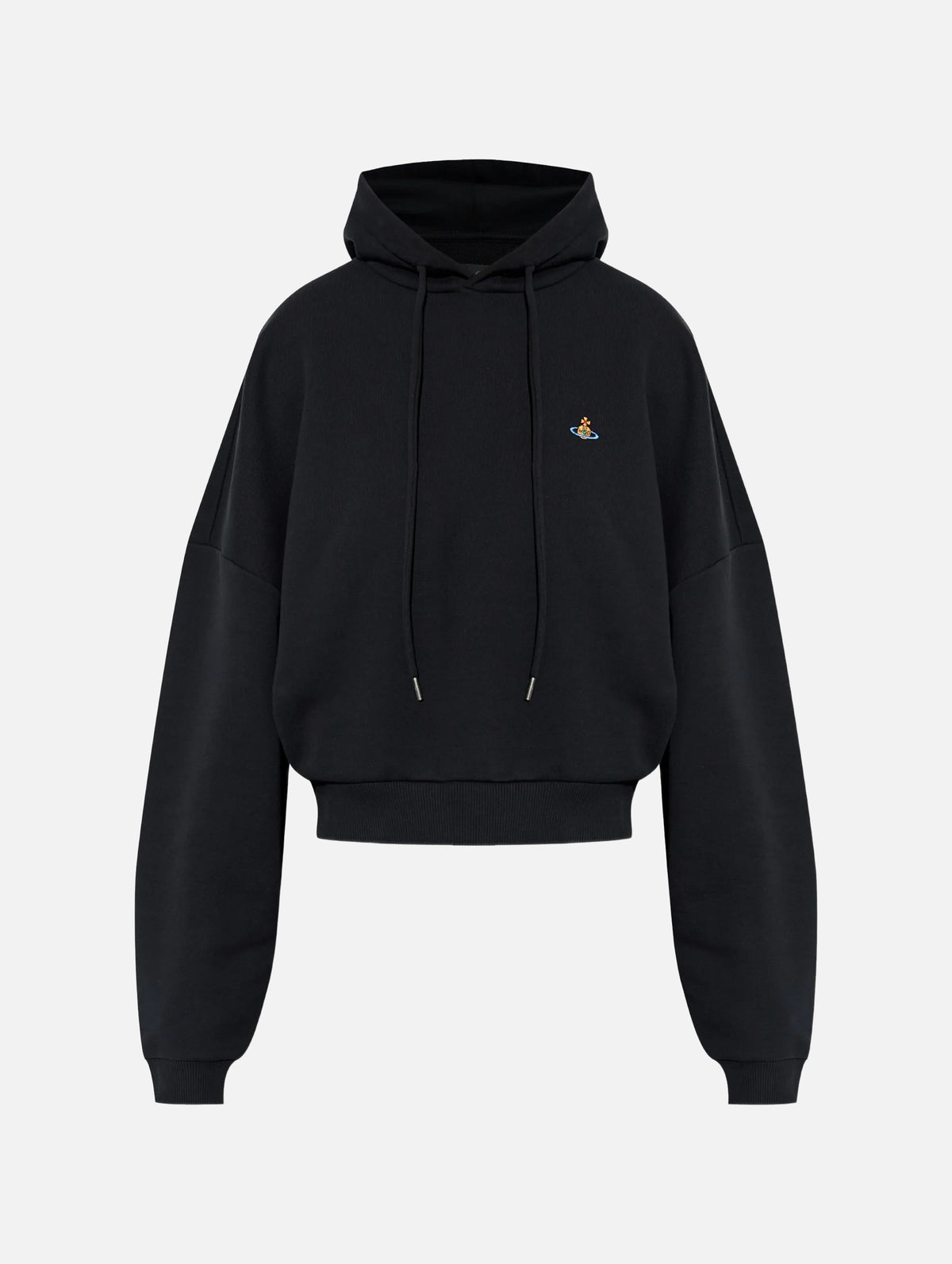 Cropped Box Hoodie in Black