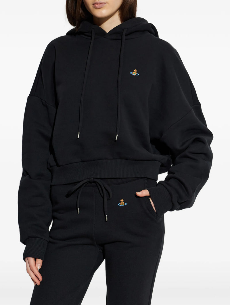Cropped Box Hoodie in Black