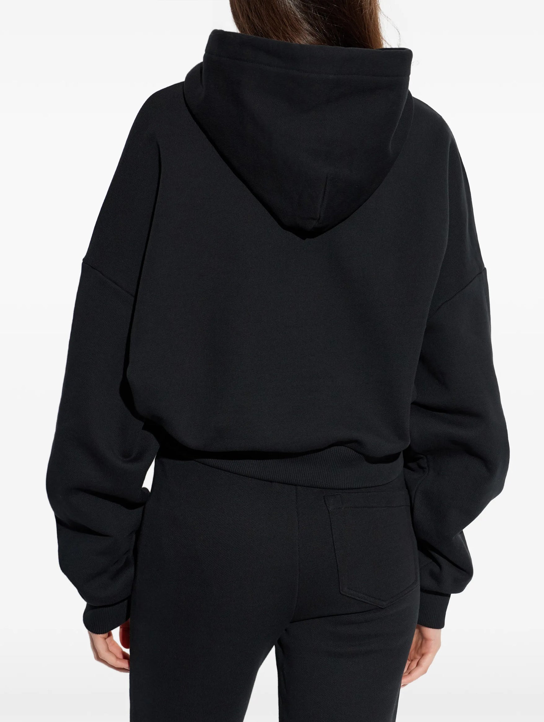 Cropped Box Hoodie in Black