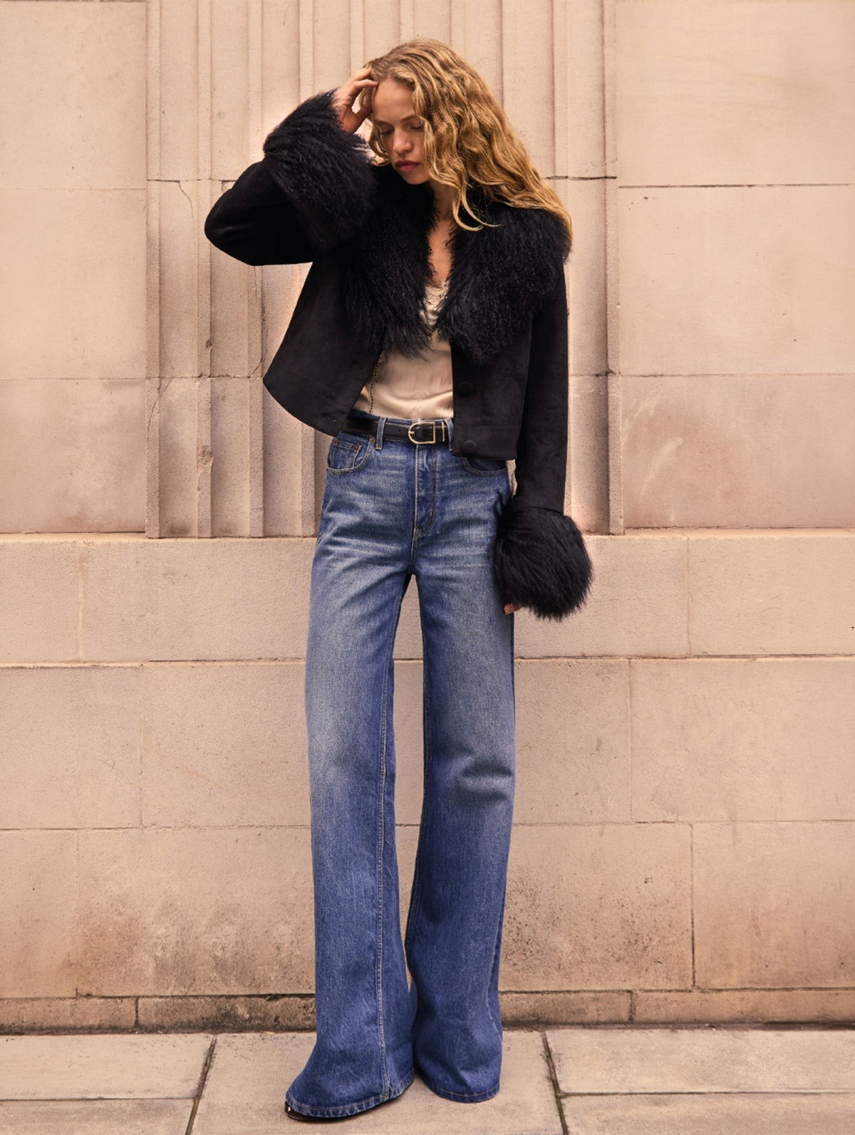 Cropped Penny Jacket in Black