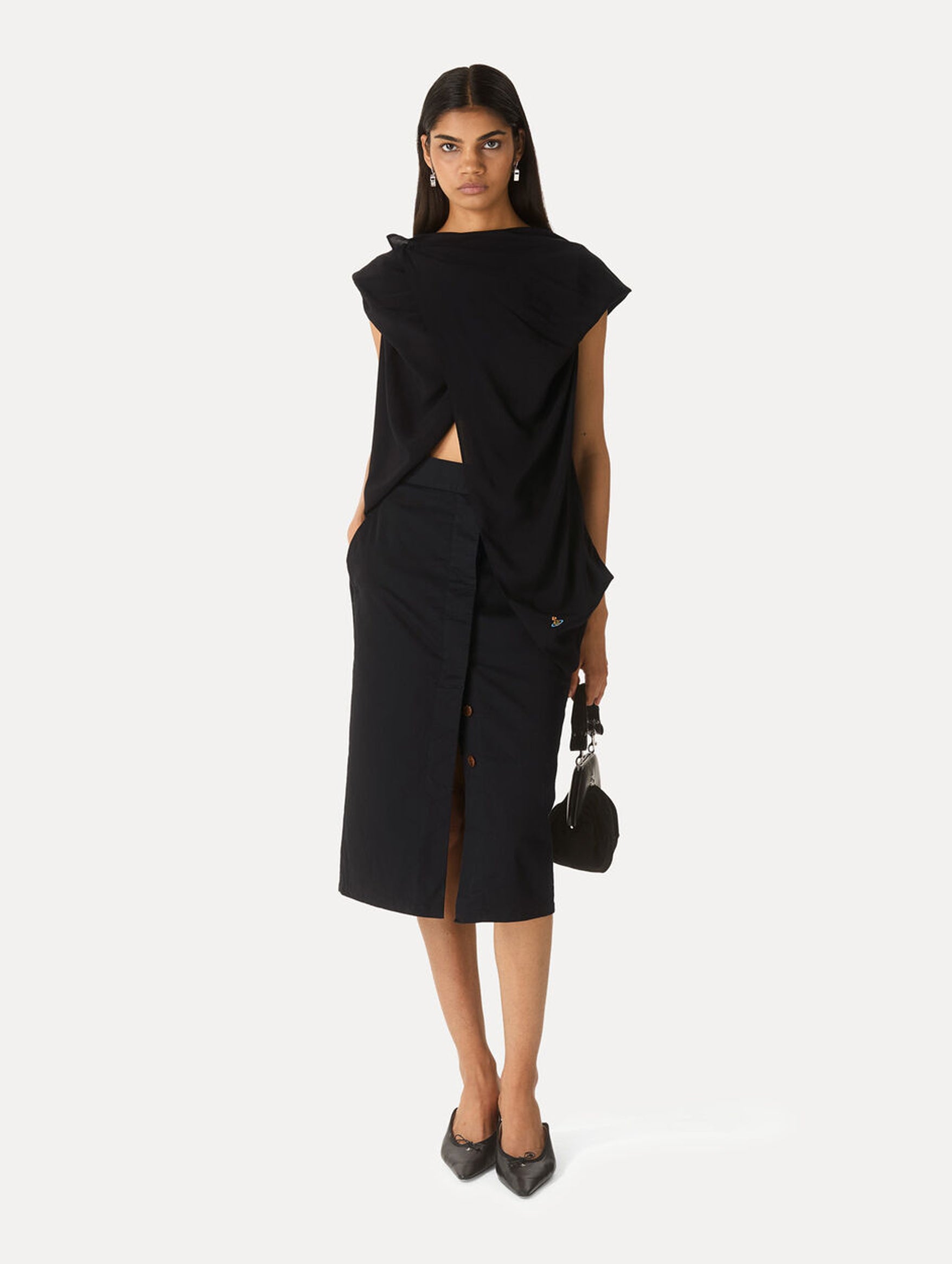 Cross Over Top in Black