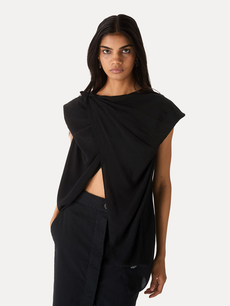 Cross Over Top in Black