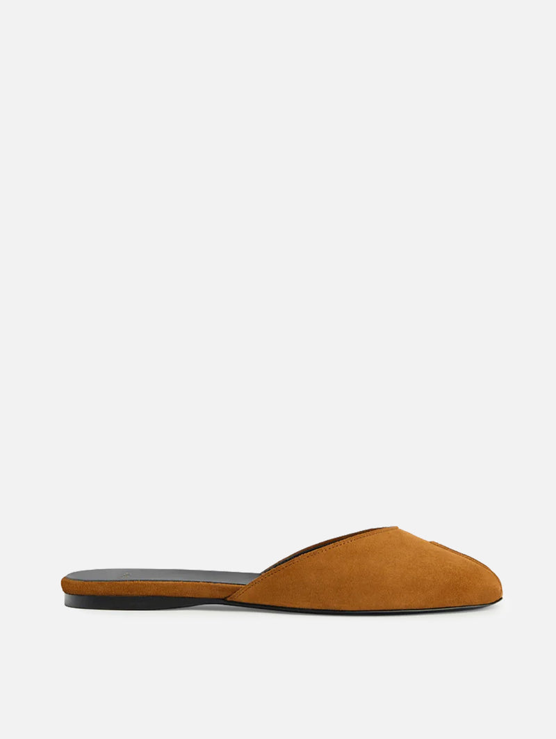 Date Flat in Tan Nubuck Leather